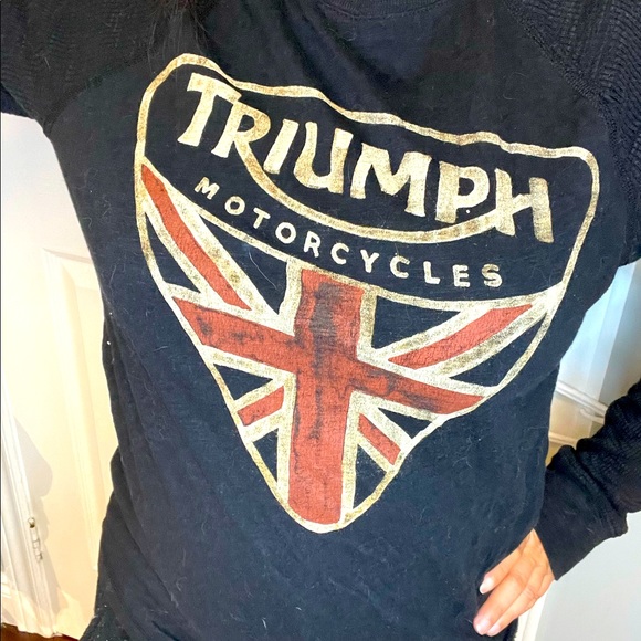 Lucky Brand Tops - Black Triumph motorcycle logo by Lucky brand